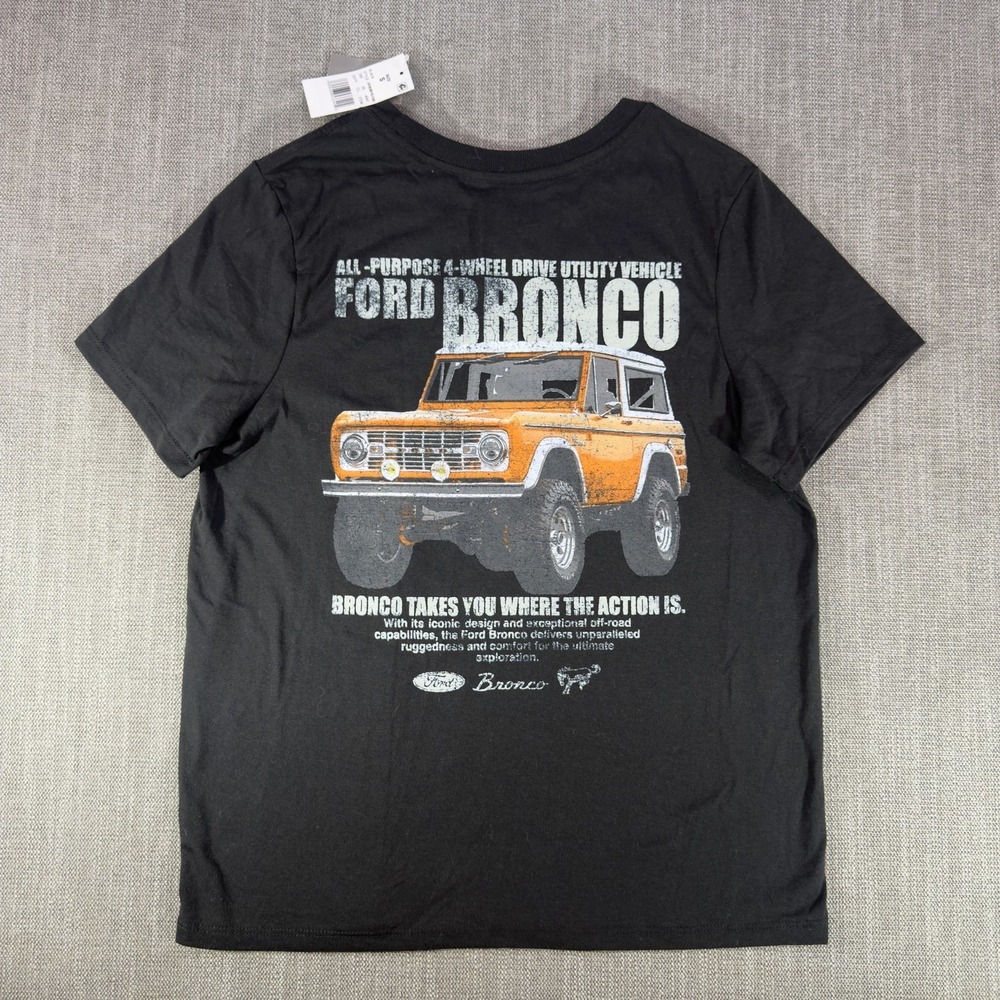 Ford Bronco Shirt Mens Small Black Classic SUV Graphic Tee Off Road Truck